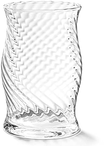 KUBUS Glass Flower Vase 20cm, Glass Hurricane Candle Holder, Mouth Blown, Unique Design, Thick and Robust Vase for Centrepieces