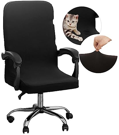 Dioxide Funda para Silla de Oficina, Fundas Silla Oficina Desmontable Elástica Cremallera Lavable Universal para Sillas de Computadora, Sillas de Escritorio (Sin Silla) (Negro L)