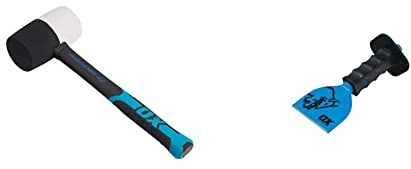 OX Combination Rubber Mallet - 24 oz & OX Trade Brick Bolster with Guard - 2 ¼ / 58mm