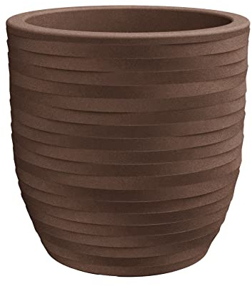 Tecnokit Nicoli Rhea Elegance rotationshartskruka, för inomhus- och utomhusbruk, UV-beständig, planteringskruka med skål diameter 30 och cm 40 (Ø cm 40 x 40 h, Corten)