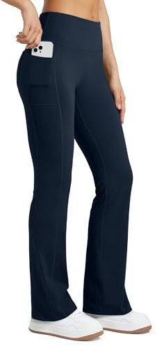 WILLIT Thermo Leggings Damen Winter Gefütterte Fleece Sporthose Yogahose Warm Sport Leggings Laufhose Bootcut Hose High Waist mit Taschen