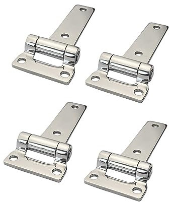 ECOLFE Innentürscharniere, Torscharniere, 4 Stück Spiegel 304 Edelstahl 135 mm T-Scharnier Heavy Duty Marine Boot Yachten Hardware Edelstahl Türscharniere for Container