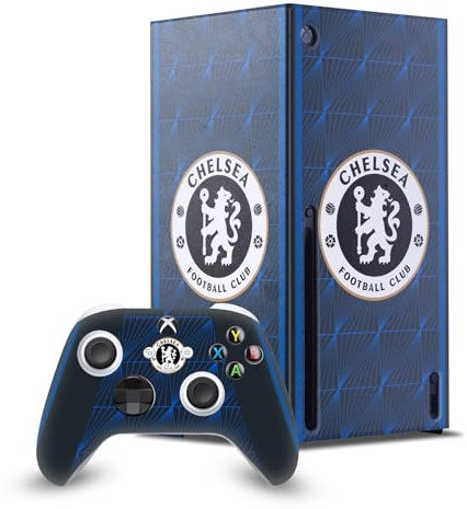 Head Case Designs Offizielle Chelsea Football Club Away 2023/24 Bausatz Spielekonsolen Wickeln Und Gamecontroller-Häute Im Paket kompatibel mit Xbox Series X