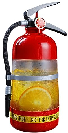 Kexpery Creative Fire Extinguisher Shape Beer Water Container 1.5L Wine Drink Dispenser Large Capacity Acrylic for Wine Spirits Beer Liquor Drinks