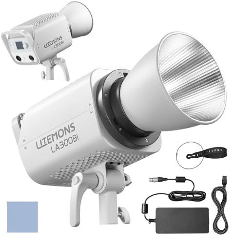 Godox Luz de Video LED Bicolor Litemons LA300Bi, luz Continua de 330 W, 2800 K-6500 K, CRI95+, Montura Bowens, con Chip NFC, luz de Estudio con Reflector para Estudio en casa, Retrato, Producto