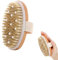 Cepillo seco para piel, cepillo corporal, cepillo seco, cepillo exfoliante, drenaje linfático, reducción de celulitis, cepillo exfoliante natural con cerdas de jabalí para un masaje profundo efectivo,