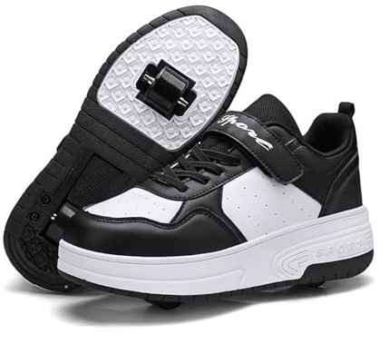 Hiseng Chaussure Roller Fille 28-40EU, Basket Roller pour Enfants, Chaussures Roulette Garçons et Filles, Roues Basket à Roulette pour Extérieur