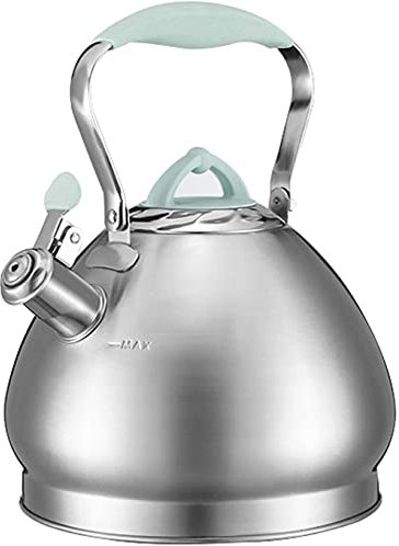 MYVVKIA Whistling Teapot Stainless Steel Tea Kettle for Stove Top Camping Coffee Pot with Heat-Resistant Handle Large Capacity