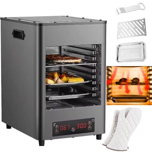 Asador EléCtrico Para Carne De 1700W, Parrilla De 8/10 Capas, Asador De Carne PortáTil De Sobremesa, Horno De Camping PequeñO De Acero Inoxidable,Alta Temperatura 800 ℃, Para El Hogar,A