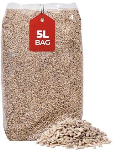Beewarm 5L Bag, Sunflower Hearts, Bird Seed, Bird Food, Sunflower Seeds, Sunflower Hearts Bird Food, Wild Bird Food, Bird Feed, Bird Seeds for Small Garden Birds, Sunflower Seeds Birds, Birdseed