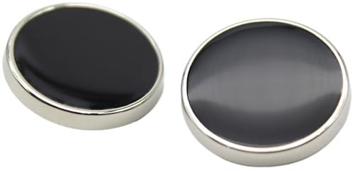Codulu Botones Vintage Redondos para Coser, Abrigo, Camisa, suéter, botón de Repuesto para niños, Blazer, Uniforme, Manualidades, Decorativo, 18 mm, Negro/Plateado