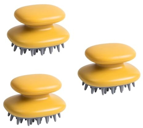 OATIPHO 3 Stücke Massagekamm Kopf Kopfhautbürste Shampoo Kamm Form Massage Shampoo Bürste Badekamm Shampoo Haar Werkzeug Haarstyling Kamm Gelb