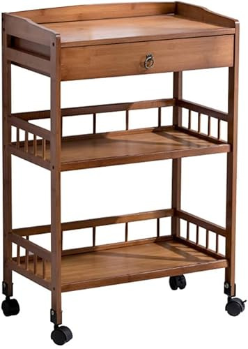 SRFTT Bar Serving Cart for Hotels Creative Restaurant Dining Cart Wooden Kitchen Cart Kitchen Trolley Multifunctional Cabinet Portable Stand Home Kitchen Shelves