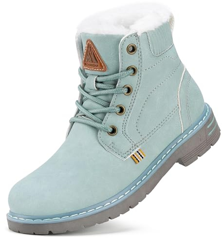 Mishansha Stivali da Neve Bambino Unisex Calde Foderate Blu Chiaro 27 EU