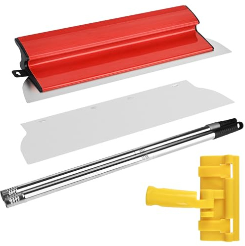 Trendecor Skimming Blade Set, 40cm Speed Skim Plastering Tools with Z-Shaped Handle and 120cm Extension Handle Pole Professional Drywall Skimming Tools for Smoothing Wall and Ceiling