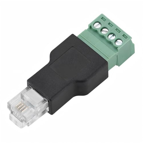 Ouitble RJ11 Tornillo Terminal Adaptador Conector Ethernet RJ11 6P4C Macho a 4 Pines Conector de Terminales de Tornillo para Módem