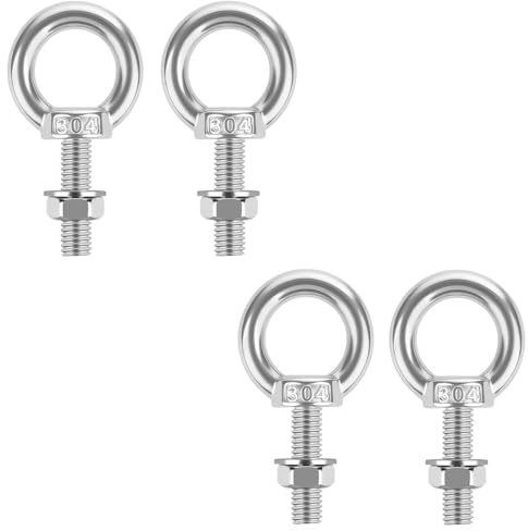 Boulon M8, 4 Pcs Piton à Visser M8 x 30 mm, Anneau de Levage, Boulons à Oeil, Anneau a Visser, Vis à Anneau de Levage en Acier Inoxydable 304 avec Filetage pour Fixation et Suspension