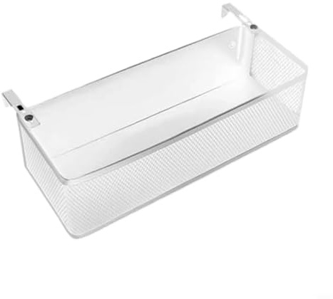 GANCEI Cesto portaoggetti da appendere al comodino, mensola in metallo, soluzione per riporre telefoni, libri, occhiali, bottiglie d'acqua (bianco)