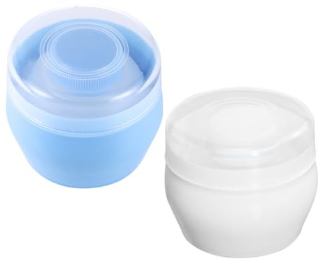 MUSISALY 2 Stück Teiliges Puder Quasten mit Kunststoffdose Langlebig und Sicher für Praktische Aufbewahrung für Babypuder und Talkumpuder Weiche Quaste mit Geringem Pulververlust für