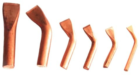 Pointe de fer à souder de rechange 75-500 W pour pistolets à souder électriques haute puissance, pointe en cuivre pur chauffant externe avec tête plate courbée et bord de coupe, convient pour le