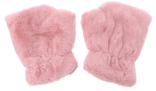 JECOMPRIS Guantes de Medio Dedo de Terciopelo para Mujer, Cálidos y Compatibles Pantalla Táctil, Diseño Atractivo para Invierno y Uso Exterior