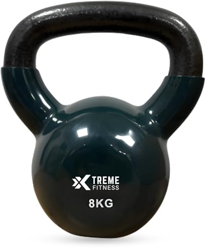 Xtreme Fitness Premium Kugelhantel 4-24 kg mit Vinyl beschichtung | Massive Gusseisen Kettlebell mit ergonomischem Griff, Robuste Hantel für Kraft Training, für CrossFit, HIIT und Home Gym