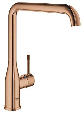 GROHE Essence, Küchenarmatur (Wasserhahn Küche mit ausziehbarer Brause, 360° schwenkbar, wassersparend dank variabler Mengenbegrenzung, einfache Spülbecken-Montage), kupfer, 30269DA0