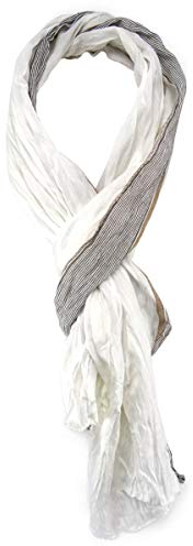 TigerTie gecrashter Schal in braun weiss beige grau gestreift Gr. 180 x 50 cm