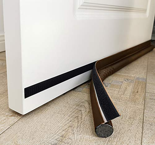 MAXTID Door Draft Stoppers 36 Adjustable Door Bottom Seal Strip Draft Blocker Weather Stripping for Exterior/Interior Doors Brown