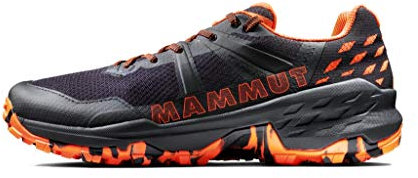 Mammut Sertig II Low Men | Wanderschuhe für Herren, Outdoor Sportschuhe, Leichte Bergschuhe, Schuhe für Hiking & Trekking, Freizeitschuhe für Sport | Black-Vibrant Orange, 7.5