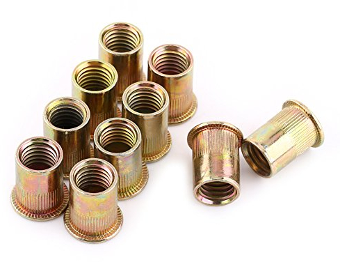 Écrou à Sertir, Insert Fileté Écrou à Rivet en Acie au Carbone, Écrous à Riveter Fileter en Acier Inoxydable pour Tuyaux en Feuilles Métalliques et Autres Industries de Fabrication
