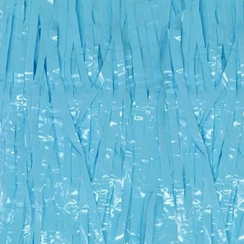 Oblique Unique® Lametta Vorhang 100x200 cm Pastell Farben für Weihnachten Silvester Geburtstag Party Feier Deko Fasching Karneval Dekoration (Blau)