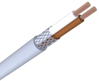 WITTKOWARE LiYCY 2x0,75mm² Elektronik-Steuerleitung mit Geflecht Abschirmung, Kupfer, Mantelfarbe grau, Kabellänge 25m