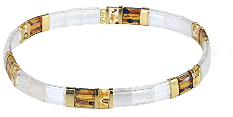 KELITCH Tila Bunte Stretch Armband Regenbogen Strand Armbänder Für Paar Damen - Farbe 03A