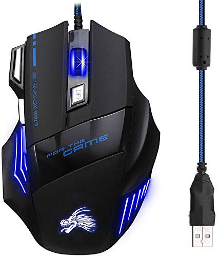 LondonExpress LED Optical PC Gaming Mouse USB Wired Programmable 7 Button 5500Dpi Mice Gamer UK