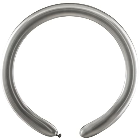 Sobres 100 globos moldeables de látex natural Premium Quality D4 (Ø 5 cm/2 pulgadas), plata metalizada