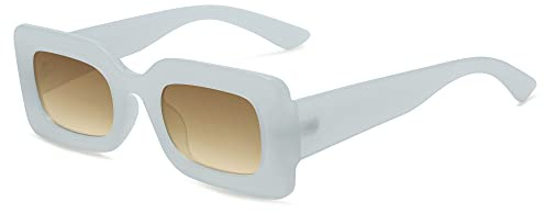 SOJOS Kids Rectangle Nude Blue Sunglasses for Girls Toddler Baby Age 1-2 UV400 Protection Trendy Chunky Glasses SK5612 Blue Frame Brown Lens