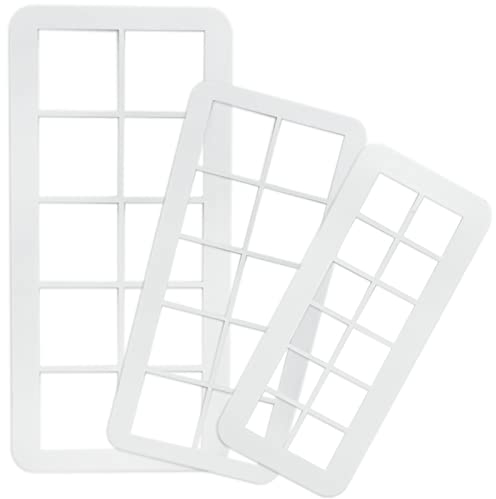 Formine per biscotti quadrate, set di formine per biscotti geometriche multicutter, quadrate, 3 dimensioni, per decorare torte (quadrati)