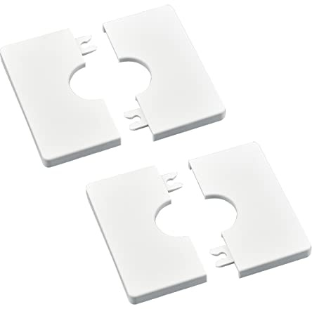 UFURMATE Dekorative Duschrohrabdeckungen, 2 Stück ABS-Kunststoff, quadratische Rosettenplatten, für 28 mm Durchmesser, Rohrdekoration (weiß)