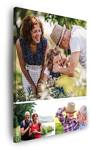 GP TONER Ihr FOTO auf Leinwand Personalisierte Multi Foto Ihr eigenes Bild auf Leinwand mit Holzrahmen Kunstdruck Bild Collage Foto 40x50 cm