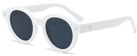 LJCZKA Vintage Runde Sonnenbrille-Klassisch Retro Sonnenbrille Rund für Herren Damen mit UV400 Schutz