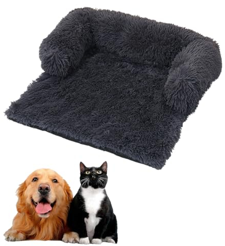 LINGXIYA Weiches Bequem Hundekissen, Rutschfestes Hundematte, Hundekissen mit Hohe U-förmige Ränder, Waschbar, Haustierbett Geeignet für Camping, Fensterbank, Sofa, Boden, 74 * 74cm, Grau