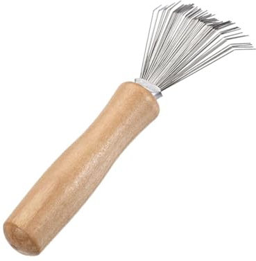 XKSOCT 1 Pcs Nettoyage Brosse à Cheveux Portable Brosse,Nettoyant Poignée En Bois Pour Peigne,Nettoyage De Peigne à Cheveux,Nettoyant Peigne Outil,Pour Nettoyer Les Brosses,Peignes,Tapis De Bain,Tapis