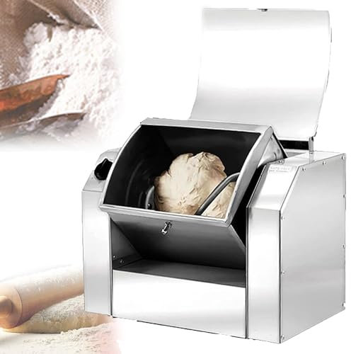 Qiang Mélangeur De Pâte Commercial électrique 1100/1500W,Capacité De Pâte 3kg/5kg/7kg/8.5kg Pétrin à Pâte en INOX Professionnel 30kg/50kg/75kg/85kg/H avec Fonction Minuterie,7kg