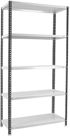 PROREGAL Schraubregal Panda | HxBxT 180x80x50cm | Fachlast 100kg | Anthrazit-Weiß | Regal Standregal Aufbewahrungsregal