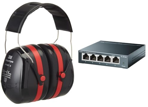 3M PELTOR Optime III Kapselgehörschutz & TP-Link TL-SG105 5-Ports Gigabit Netzwerk Switch