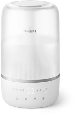Philips Smart Humidifier - Compact Design, Powerful Sky High Mist, 3L Top-Fill Tank, Up to 32h Runtime, Aromatherapy, Sleep Mode, Night Light, for Rooms up to 38m² (HU1509/00)