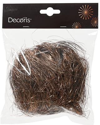 Kaemingk Lametta Engelshaar glatt 20g Kunststoff Feenhaar - Christbaumschmuck Weihnachtsdekoration - feines Füllmaterial für Verpackungen von Geschenken - Espressobraun