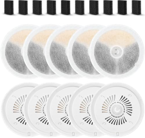 Katzenbrunnen Filter für Petkit Solo SE / 2/3 Katzen Trinkbrunnen, 10er | für Petkit 3 Pro / 2s mit 10 Schwammfilter, Vierfaches Filtersystem 3.0 Ersatzfilter
