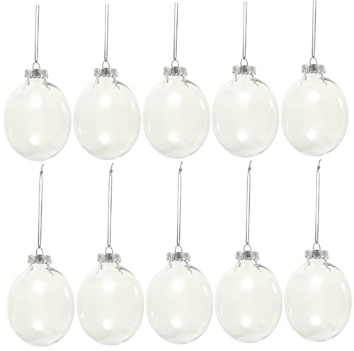 GOOHOCHY Befüllbare Klare Weihnachtskugeln Satz Mit 10 Stück Hängeornament Für Weihnachtsbaum Bastelkugel Zum Dekorieren